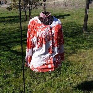 Cyrus orange rose cardigan size large